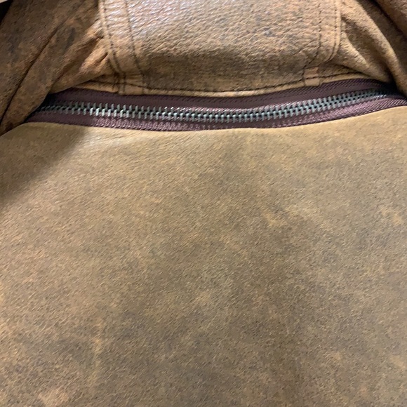 Vintage Georgetown Leather Design full lined Leather Jacket-zip off hood/lining - Picture 6 of 8